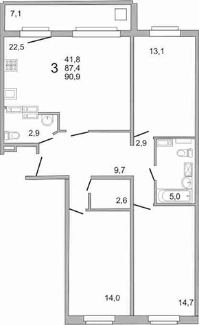3-10 этажи 6 подъезд